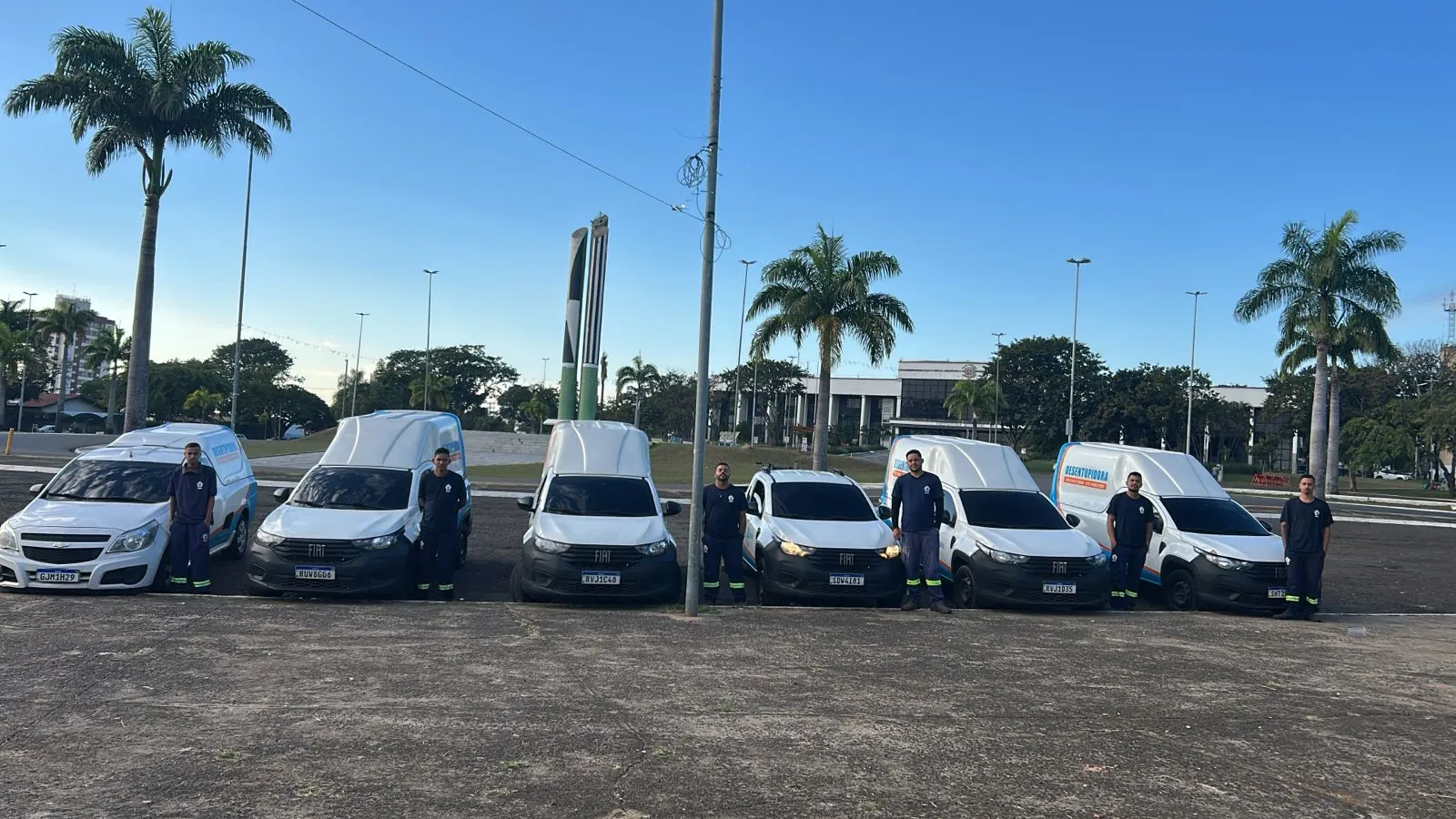 Técnicos da empresa